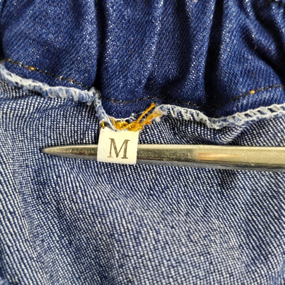 Women Strapless Sleeveless Denim Buttons Pockets Bodycon Long Jumpsuit Sz M - Picture 12 of 13